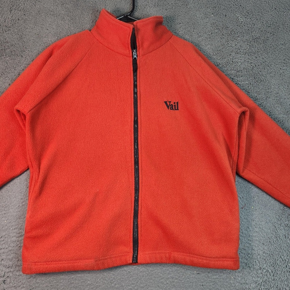 WFS Element Gear Vail Fleece Jacket Mens Medium Orange Full Zip Ski Outdoor